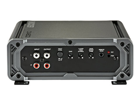 Kicker 46CXA8001 amplifier RCA inputs and controls
