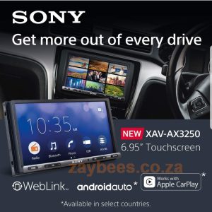 Sony xav AX3250, 6.95 inch WebLink media touchscreen with Android Auto and Apple CarPlay