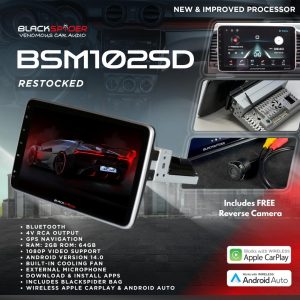 BlackSpider BSM102SD 10.1" Android 11 Apple CarPlay touchscreen with reverse camera