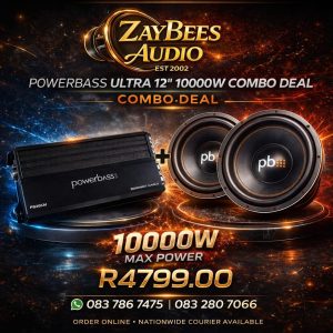 Power Bass PB20KM 20000W Mini Digital Monoblock + 2 Ultra 12" 10000W Subwoofers