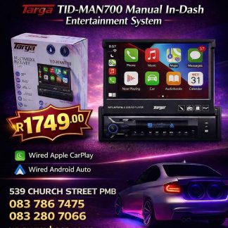 TARGA TID-MAN700 7" MULTIMEDIA MANUAL INDASH SYSTEM WITH APPLE CARPLAY & ANDROID AUTO