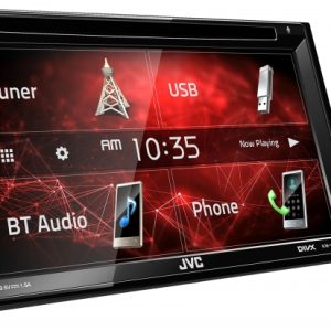 JVC KW-V250BTM DVD CD USB Bluetooth with 6.2" clear resistive touch control monitor (4V/3 preouts)