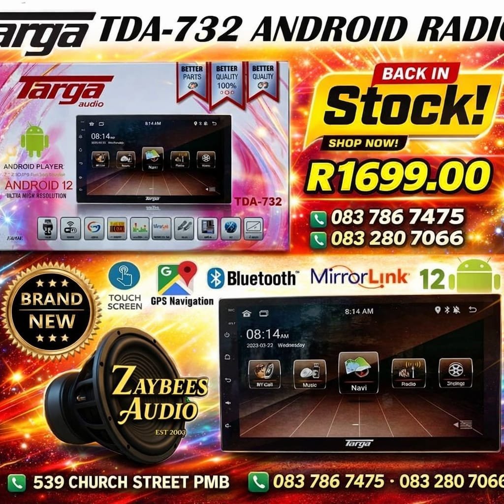 TARGA TDA-732 7″ ANDROID 12 AUTO APPLE CARPLAY MEDIA BT RECEIVER