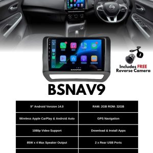BlackSpider Nissan Magnite 9" OEM plug and play Android Auto Apple CarPlay (2021-2024)