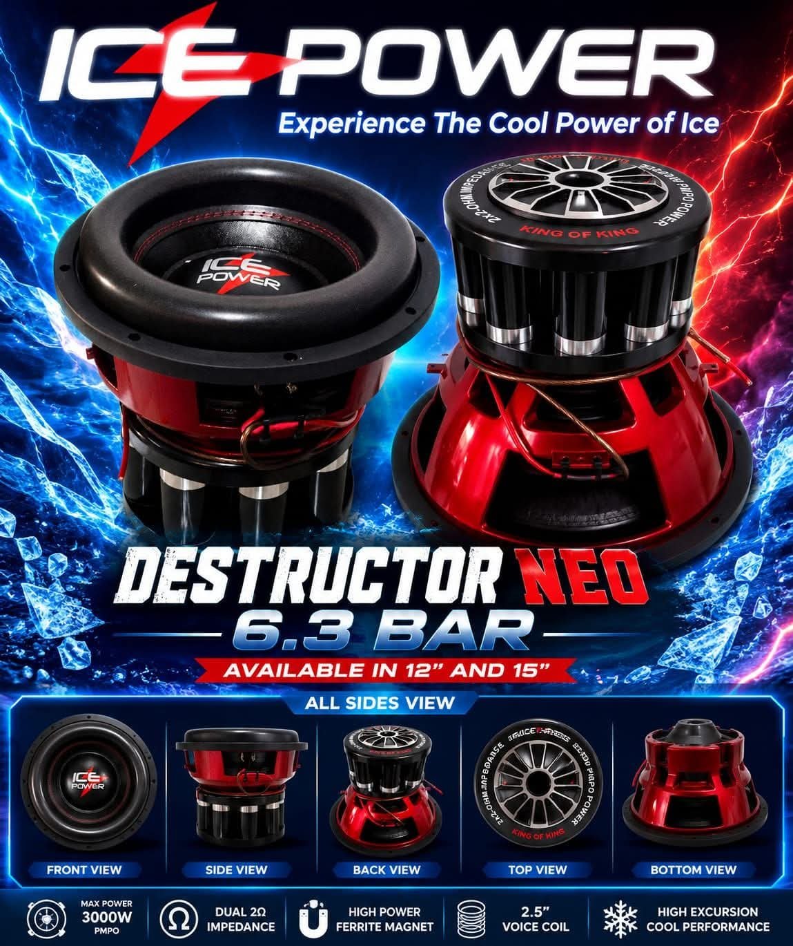 ICE POWER IP15D2-NEO6.3 15″ 60000W KING OF KINGS COMPETITION