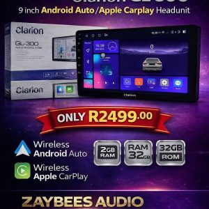 Clarion GL-300 9" Android Auto Apple CarPlay digital media receiver w/bluetooth & wireless connectivity
