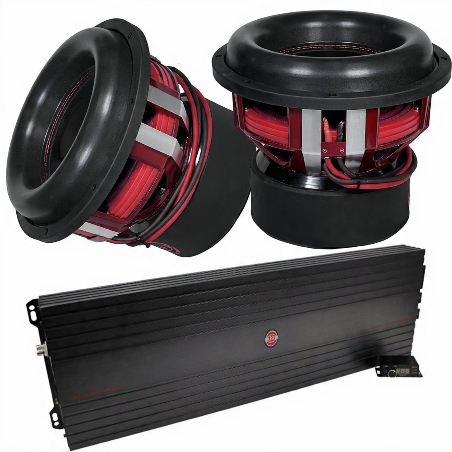 REFERENCE AUDIO HYDRA 12" 3000W RMS DUAL COMPETITION SERIES SUBWOOFERS AND 8000W RMS DIGITAL MONOBLOCK AMPLIFIER COMBO