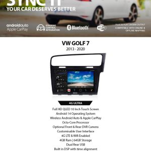 TT Audio 4G ultra spec golf 7 OEM 10" plug and play wireless Android Auto Apple CarPlay unit