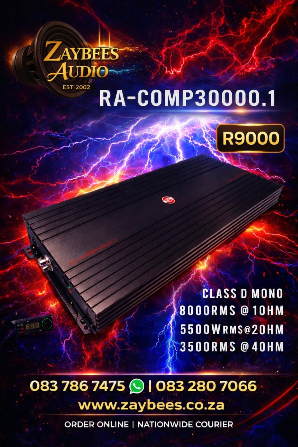 REFERENCE AUDIO RA-COMP30000.1 COMPETITION SERIES 8000W RMS DIGITAL MONOBLOCK AMPLIFIER