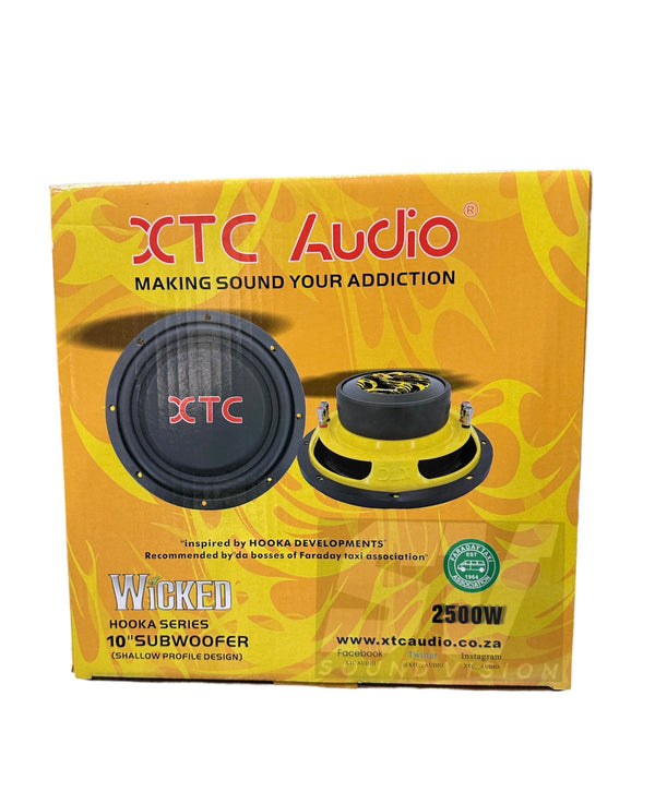 XTC 10" WICKED SERIES 2500W DVC DUAL 4 OHM SHALLOW PROFILE DESIGN SUBWOOFER