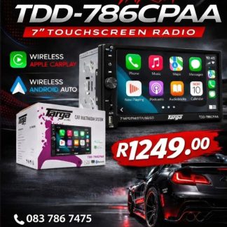 TARGA TDD-786CPAA 7" WIRELESS ANDROID AUTO APPLE CARPLAY SYSTEM