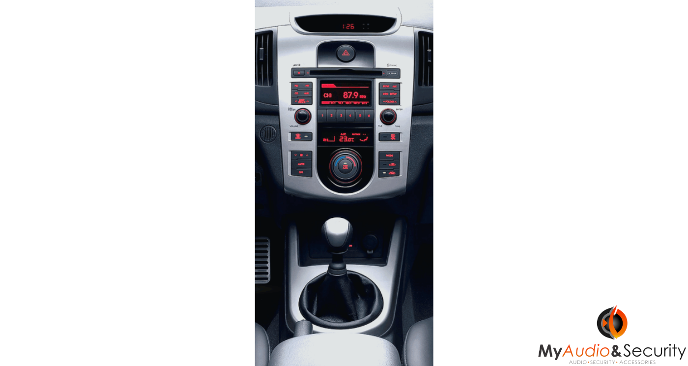 Kia Forte Auto AC Silver 2Din Fascia Trimplate 2009 - Image 2