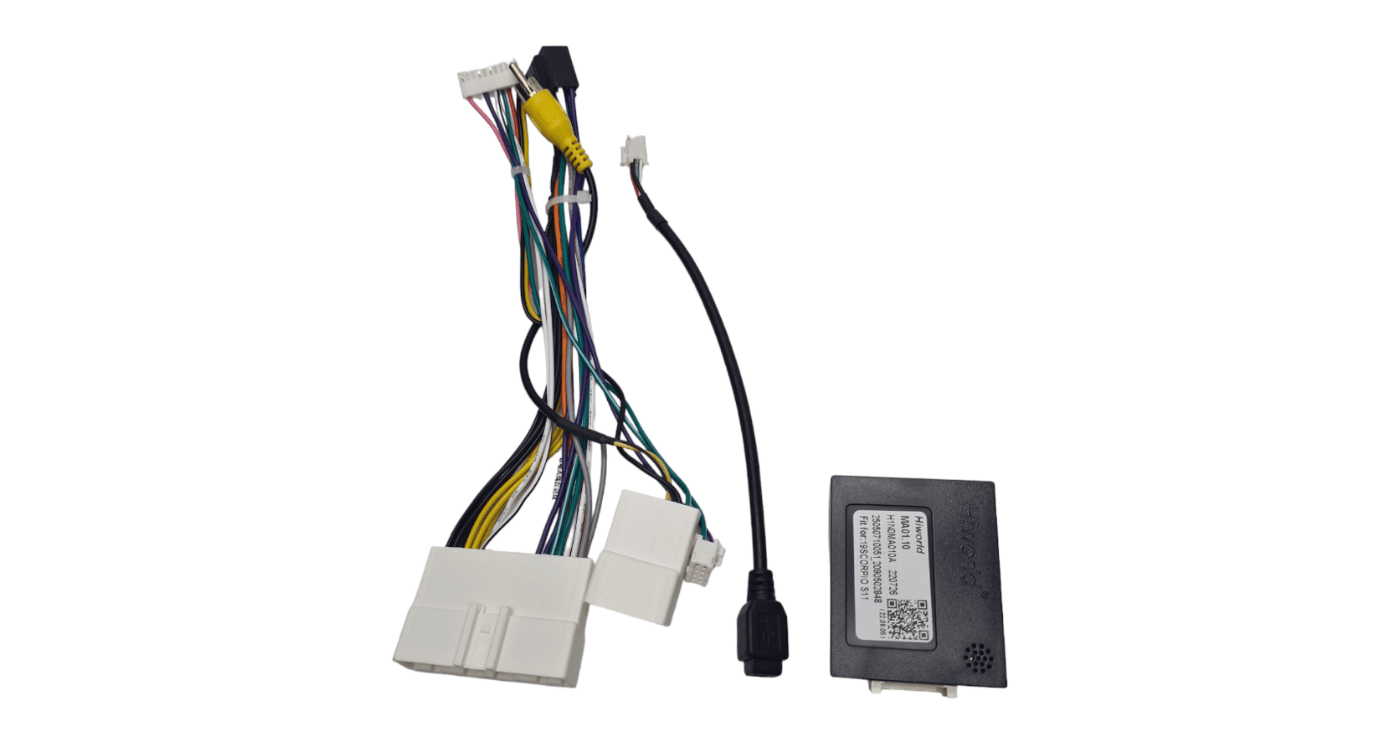 Mahindra Scorpio Auto and Manual A/C 9″ Trimplate with SWC Canbus and Harness - Image 5