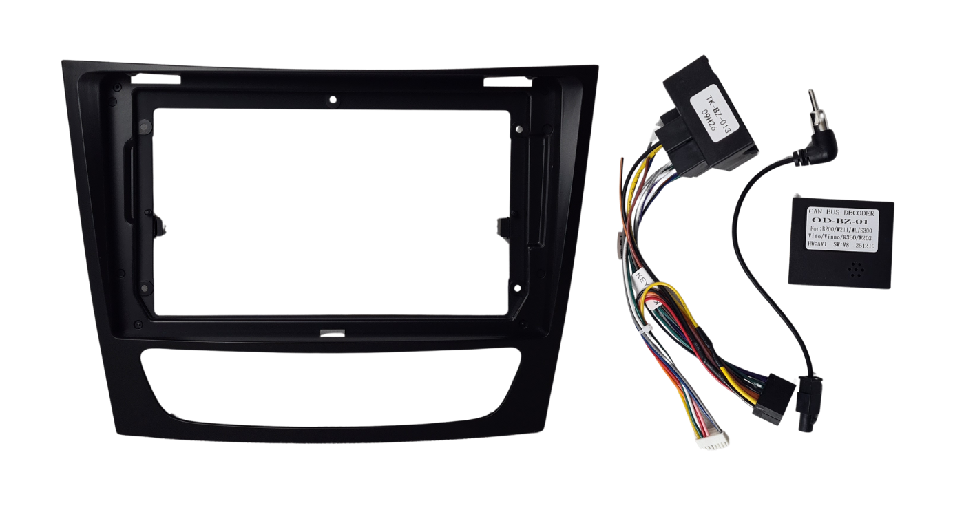Mercedes Benz E-Class 2002-2008 9″ Trimplate with SWC Canbus and Harness